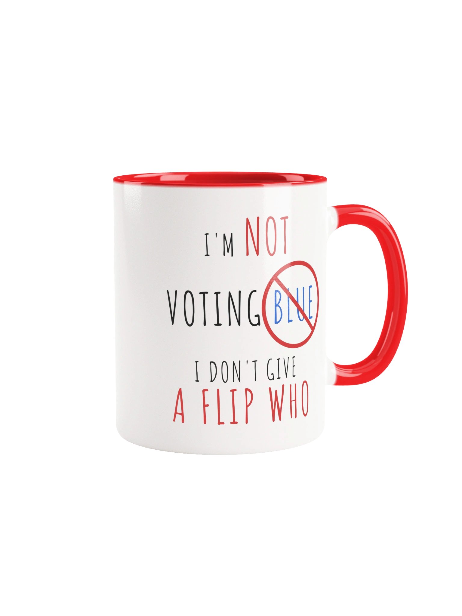 The Not Voting Blue Mug - Red Handle product image (2)