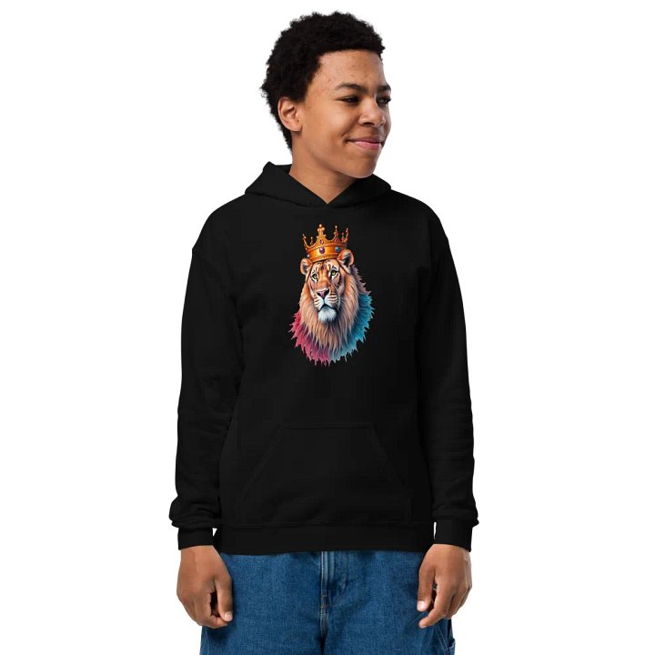 Crowned King Lion Youth Hoodie product image (1)