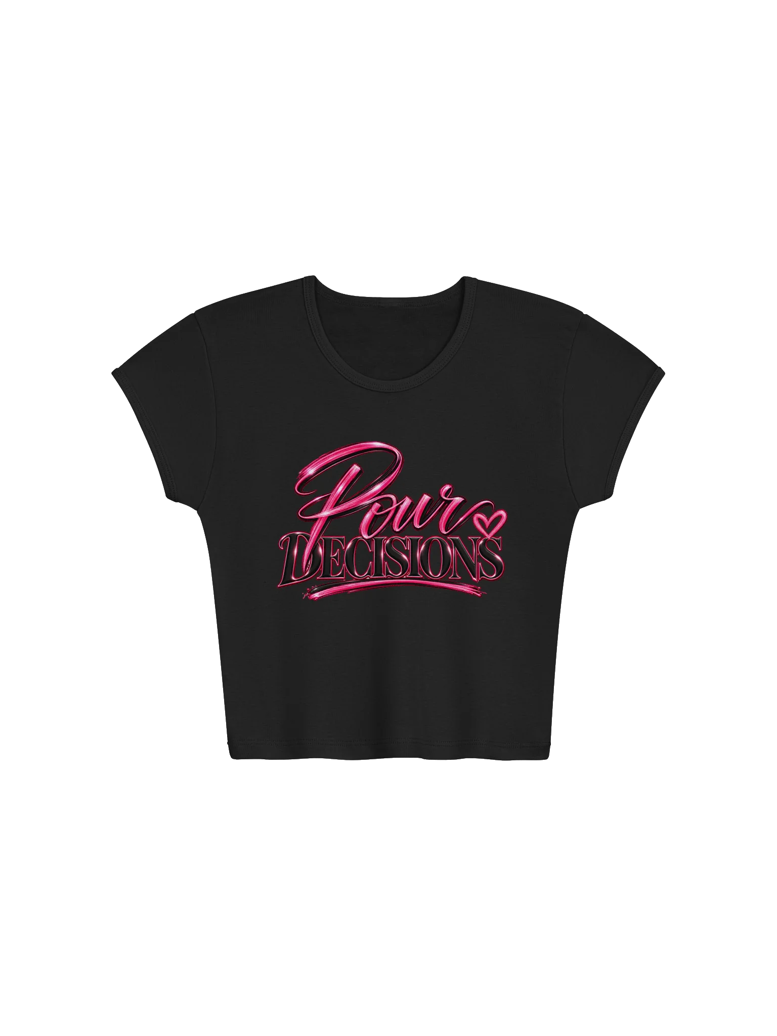 Pour Decisions Neon Script Crop T-Shirt product image (3)