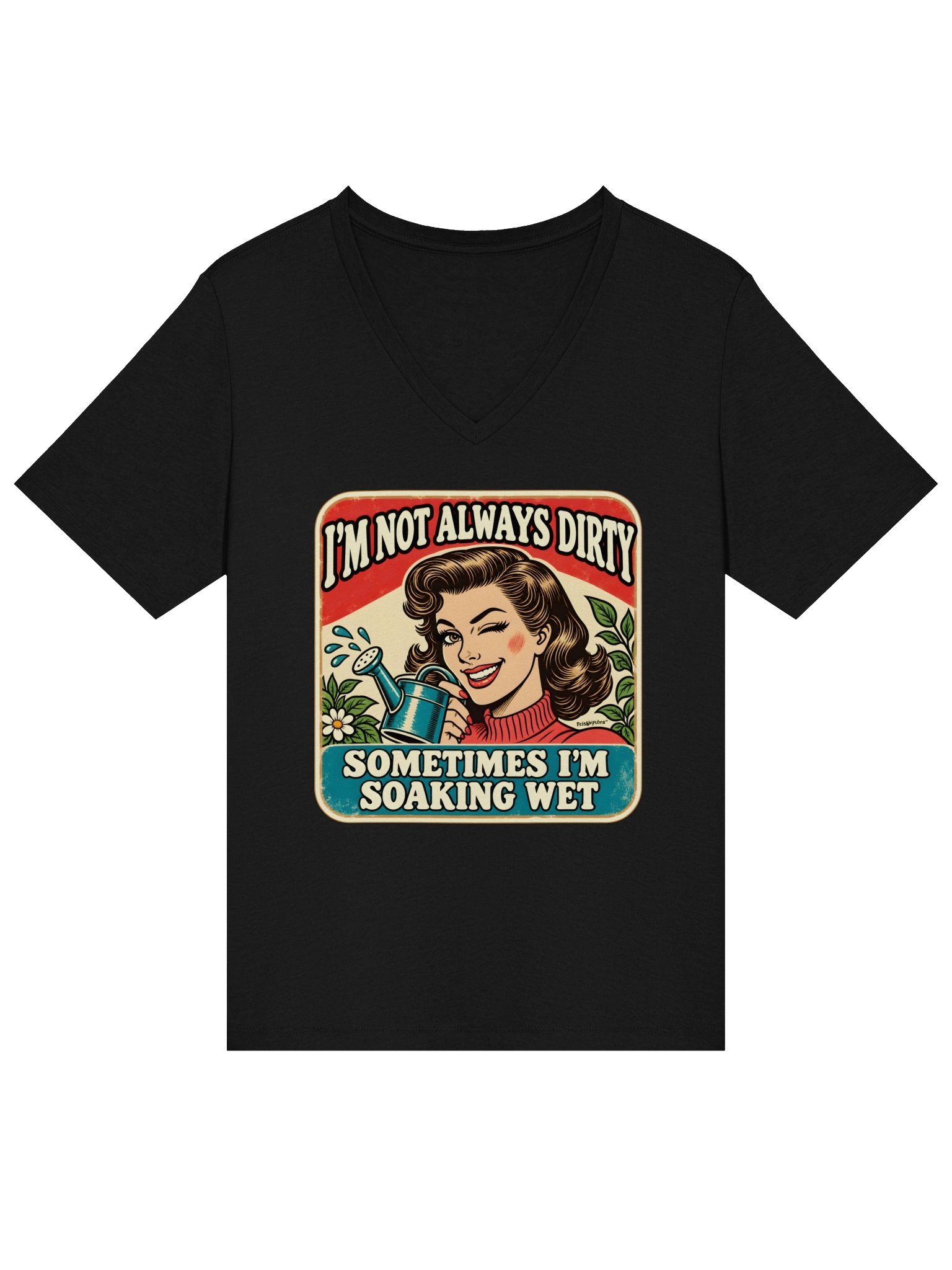 Not Always Dirty, Sometimes Soaking Wet Floral V-neck T-shirt product image (3)