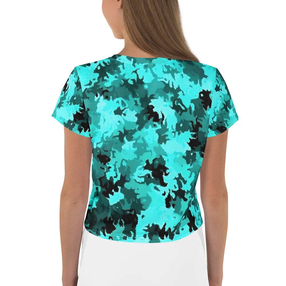 Aqua Camo Dream All-Over Crop Tee product image (2)