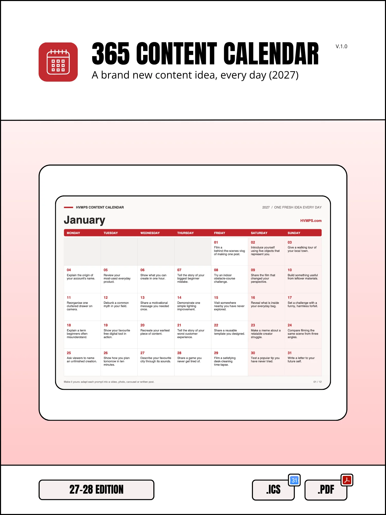 365 Content Calendar (2027 Edition) product image (1)