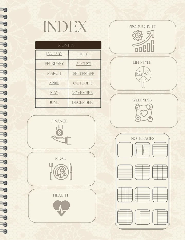 Detailed Undated Planner - Abstract Neutral product image (2)