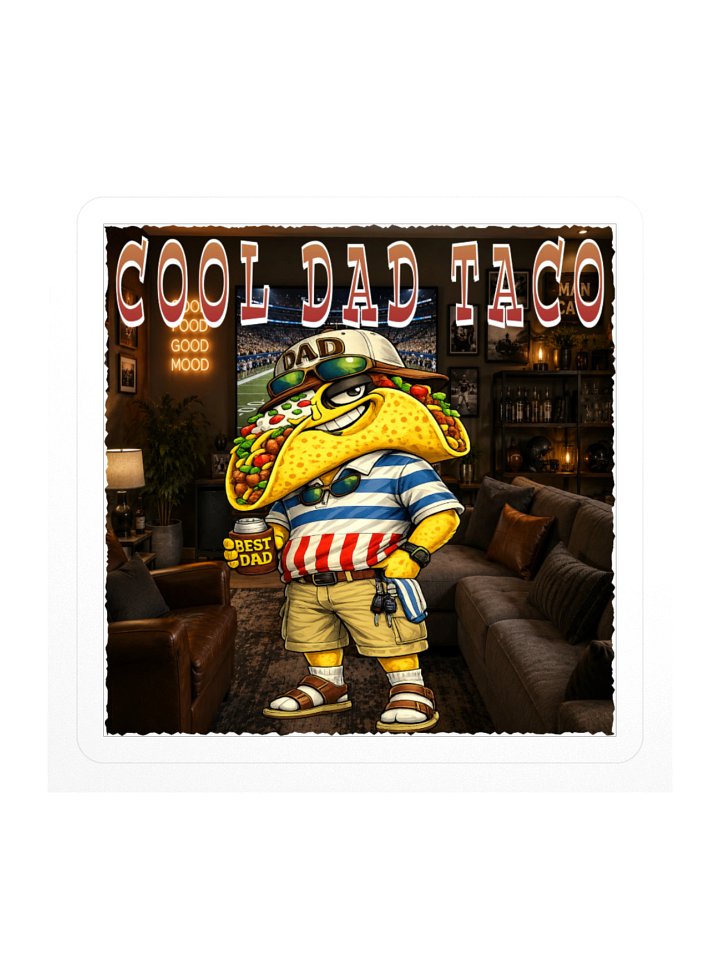 Cool Dad Taco Kiss Cut Sticker - The Taco family collection product image (2)