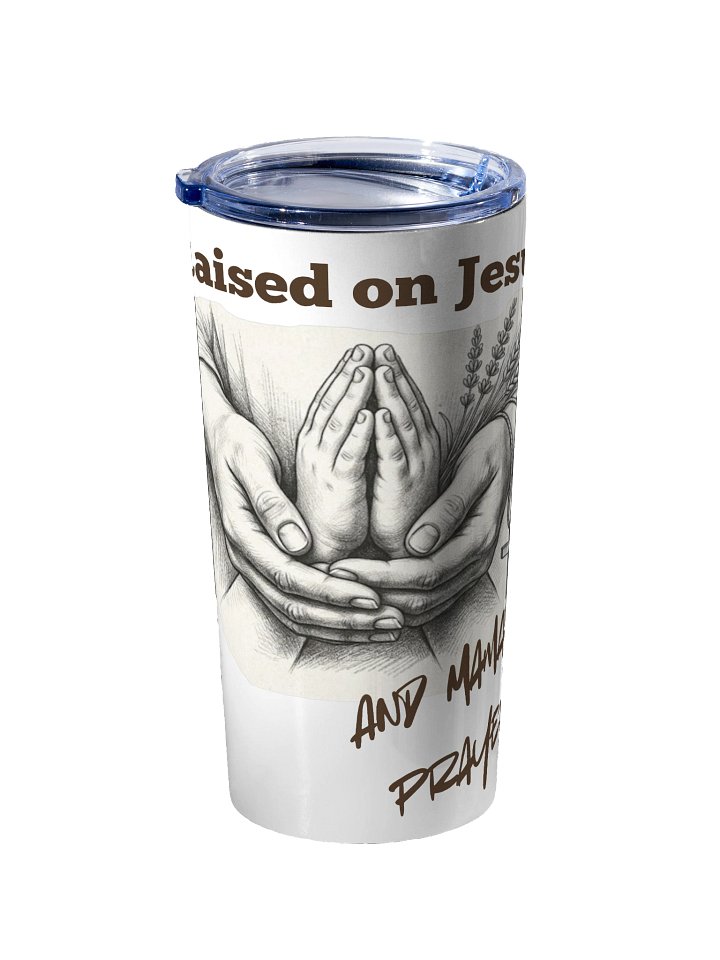 "Raised on Jesus & Mama’s Prayers" Christian 20oz Travel Tumbler product image (2)