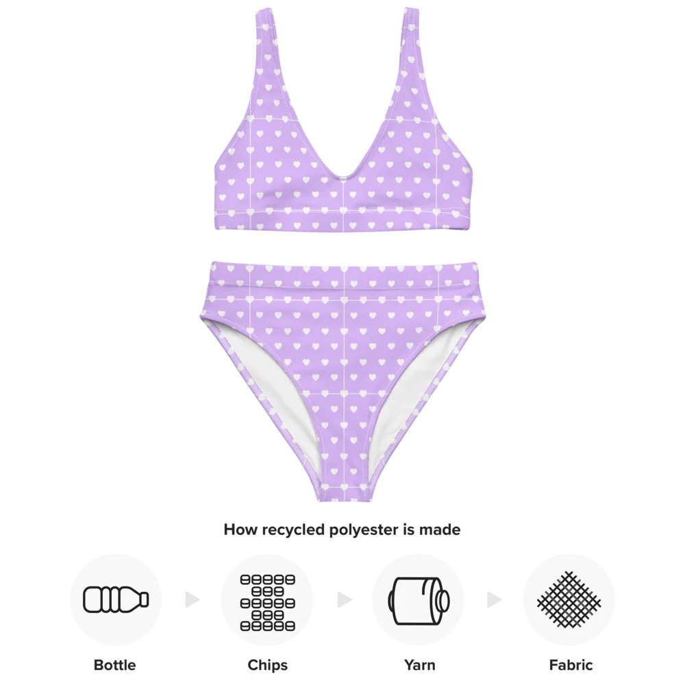 Pastel Heart Seamless Pattern High Waisted Bikini - V3 product image (4)