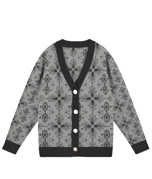 Knitted Star Jacquard Woman's Lightweight Cardigan | Timeless Jacquard Design product image (1)