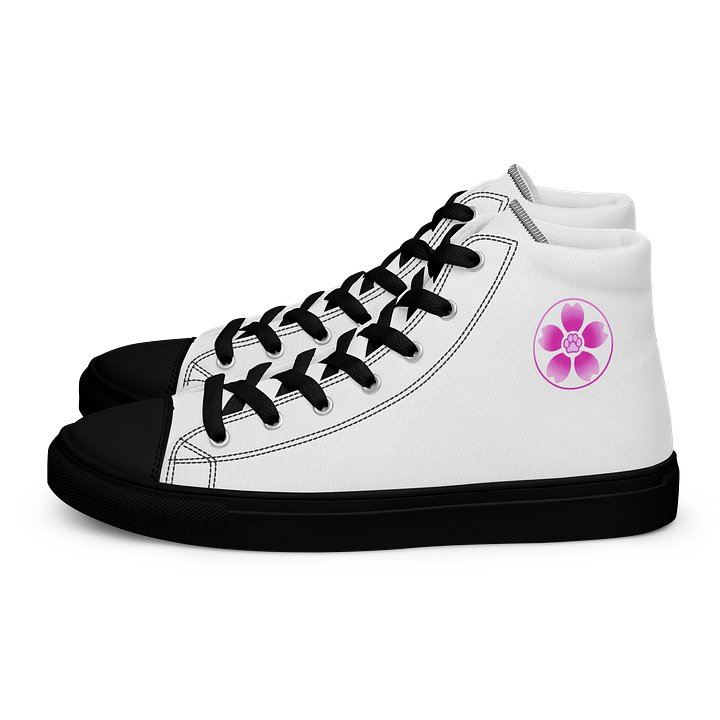 Moo Cherry Pawsom Logo Women's High-Canvas Shoes (White) product image (1)