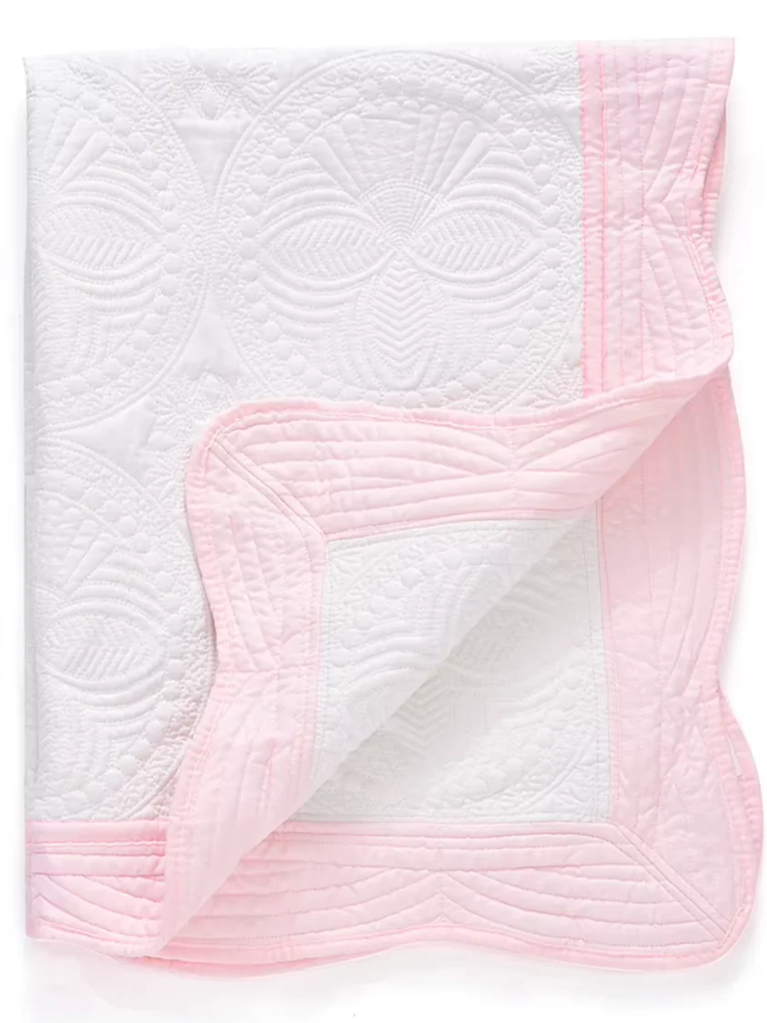 Personalized Baby Umberella Quilt, Embroidered Name, Cotton Medallion Blanket product image (3)
