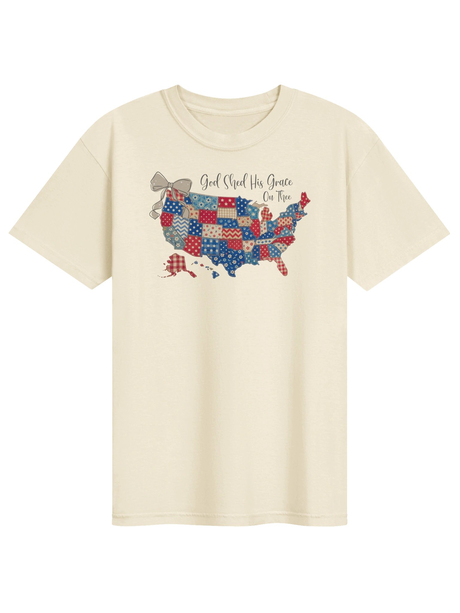 God Shed His Grace On Thee Patriotic USA Tee- Comfort Colors product image (6)
