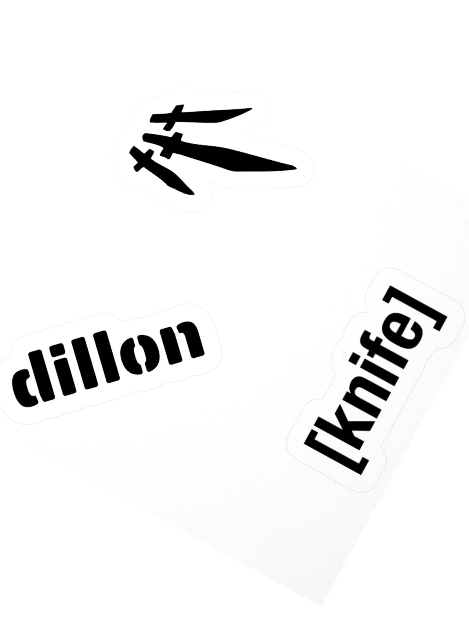 [knife] , triblade and dillon sticker product image (2)