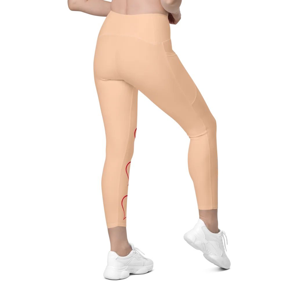 "Qu@lity He@rt" Leggings (Peach) product image (10)