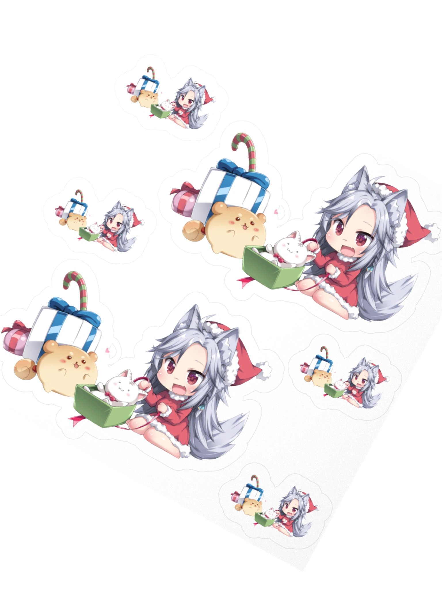 Santa Paws Chibi Sticker Set product image (2)