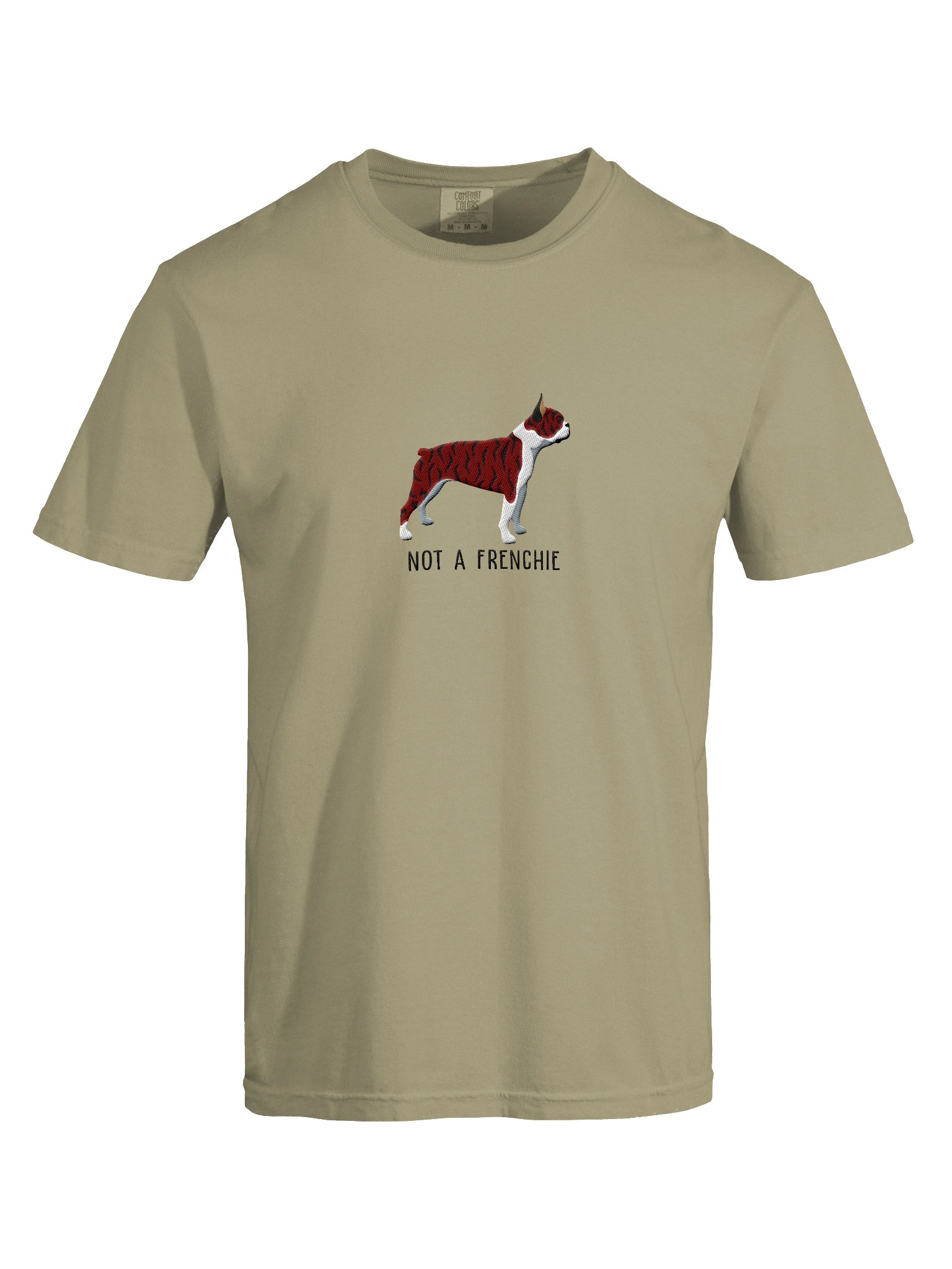 Not a Frenchie T-Shirt(Embroidered) of a Boston Terrier(Brindle) product image (10)