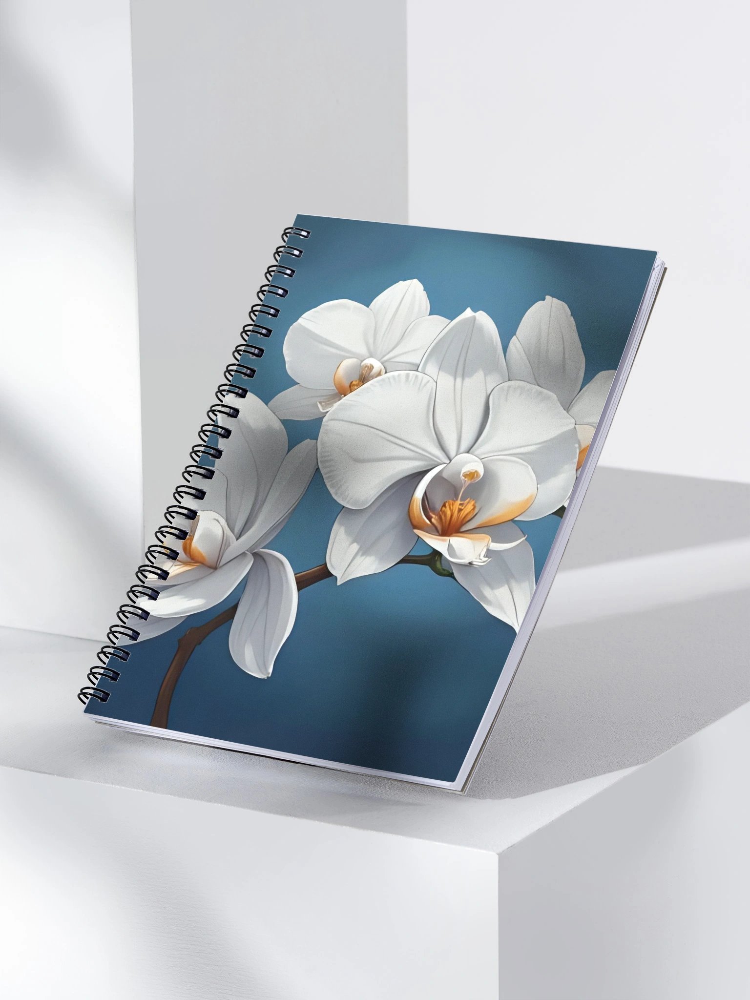 White Orchid Spiral Dot Notebook product image (3)