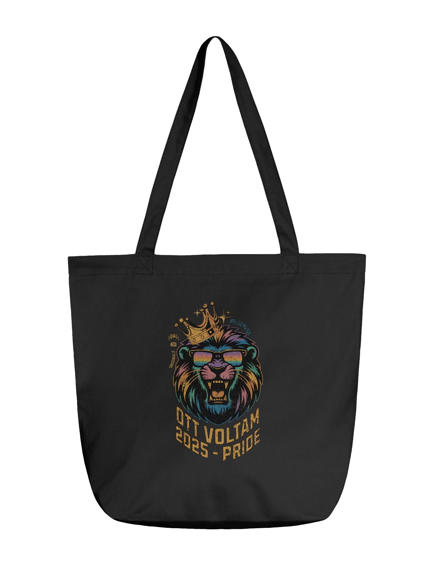 Budapest Pride 2025 Ott Voltam Vintage ECO Tatyó Táska Dizájn_EQALL.hu® Originals_ Fekete / Arany / Színes product image (2)