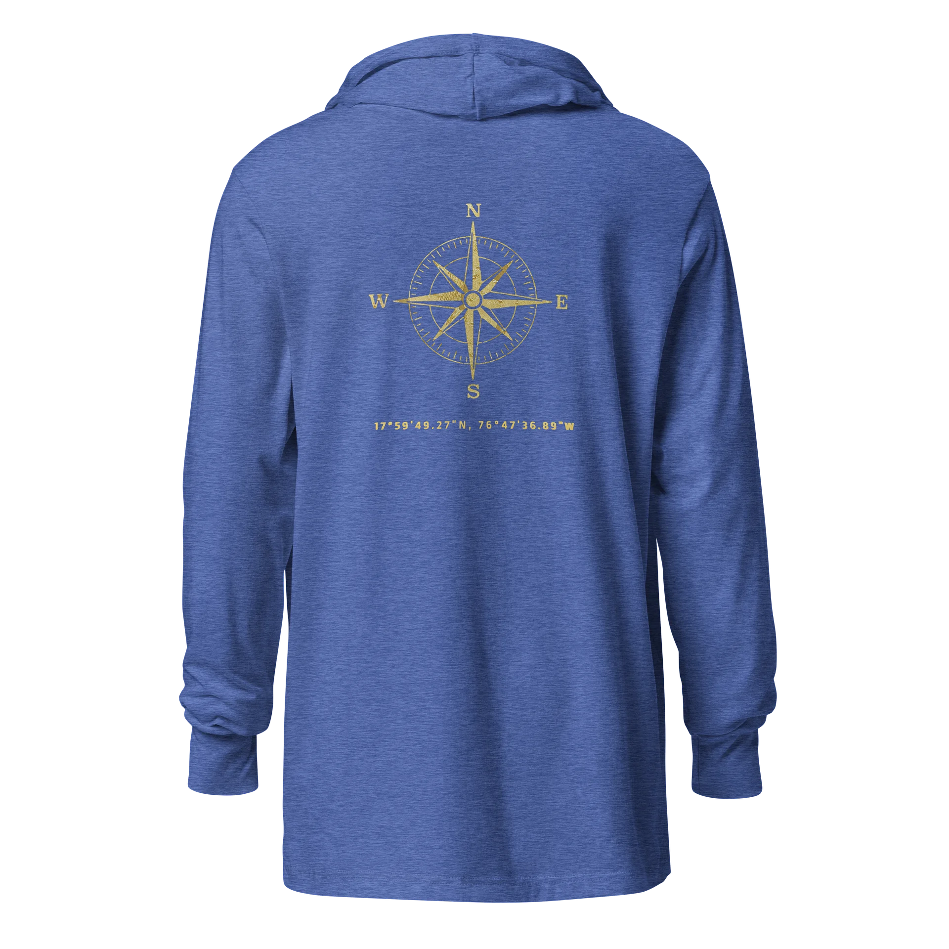 Compass - Jamaica - Vintage Gold | Unisex Hooded Long Sleeve Tee | 5 Colors product image (4)