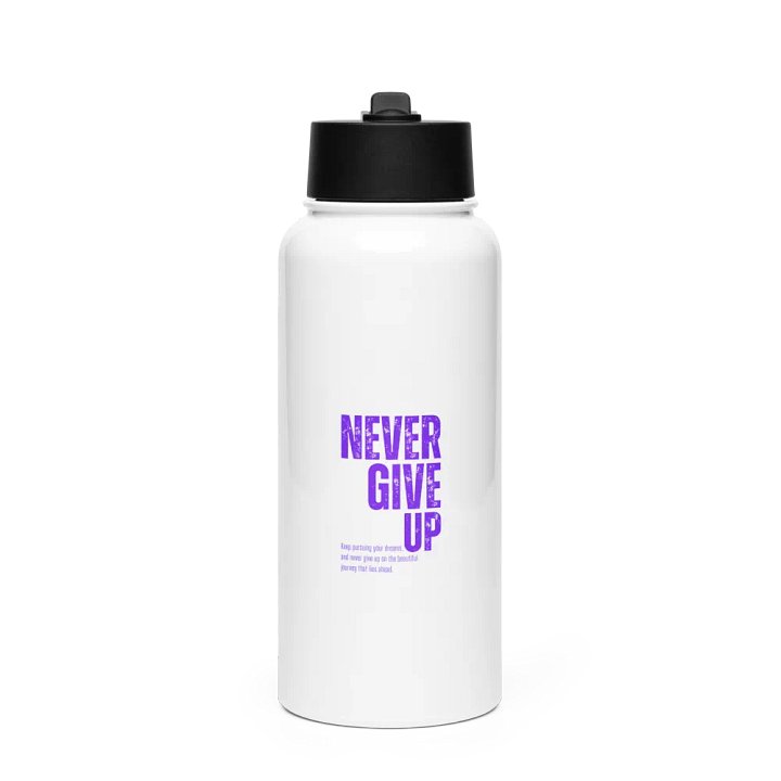 "Never Give Up" Motivational Water Bottle product image (1)