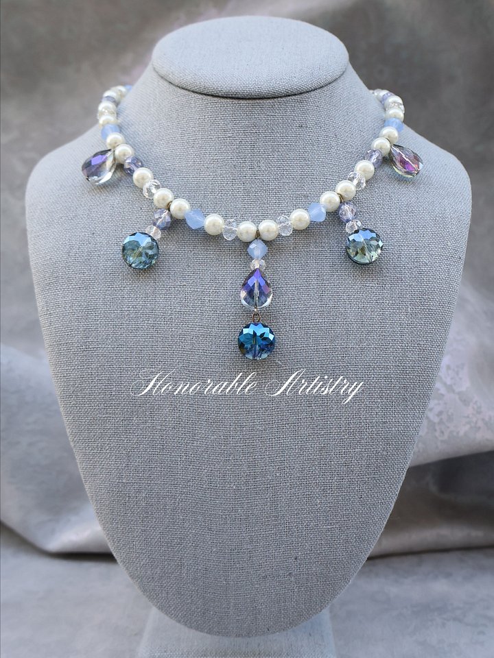 Crystal Drop Fringe Pearl Necklace product image (1)