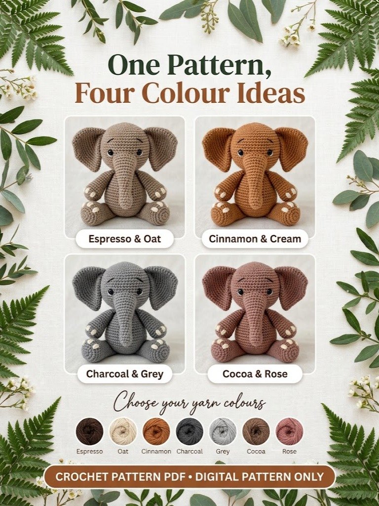 Bubba the Elephant Crochet Pattern PDF product image (2)