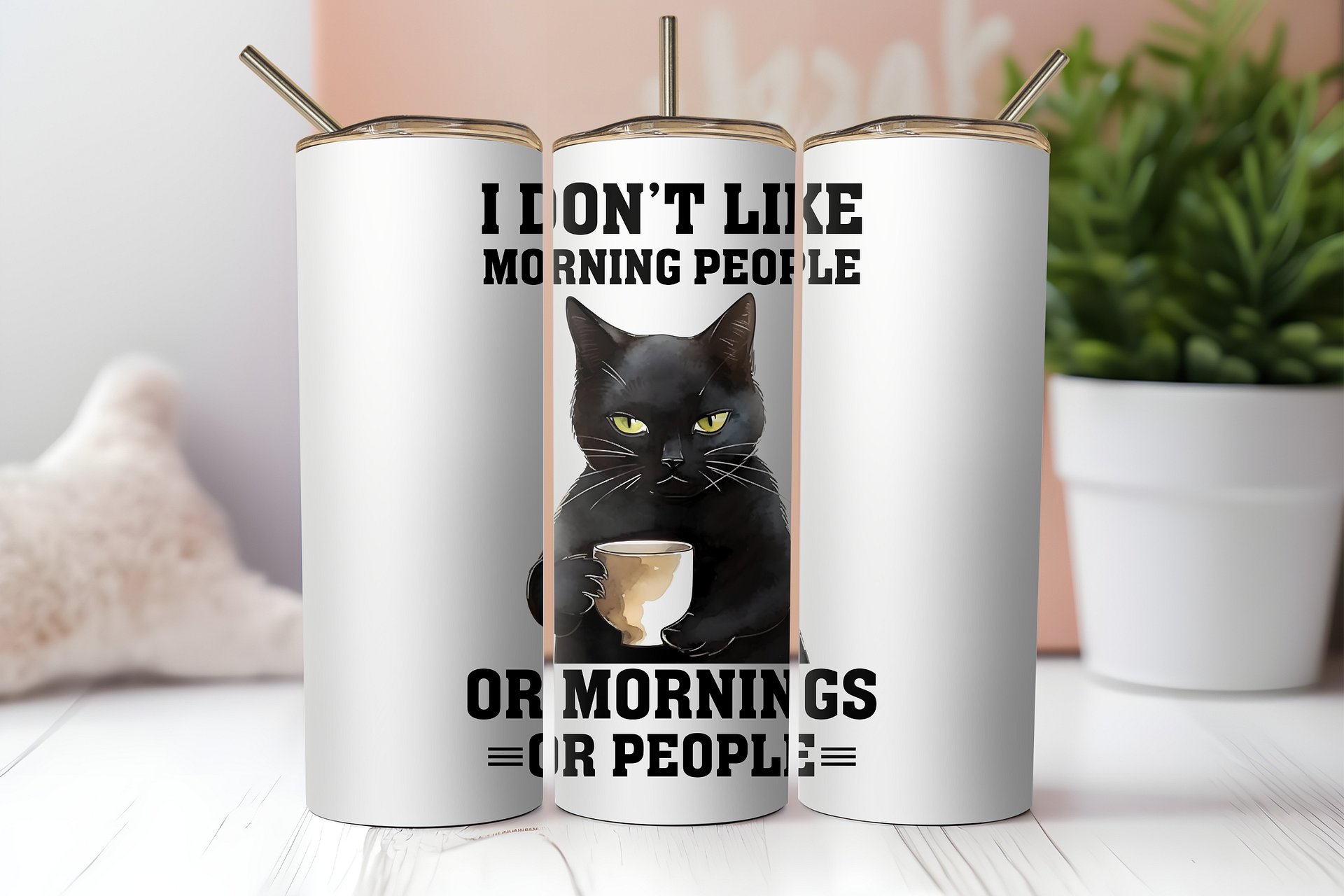 Anti-Morning Cat Tumbler: Embrace Your Inner Night Owl! product image (2)