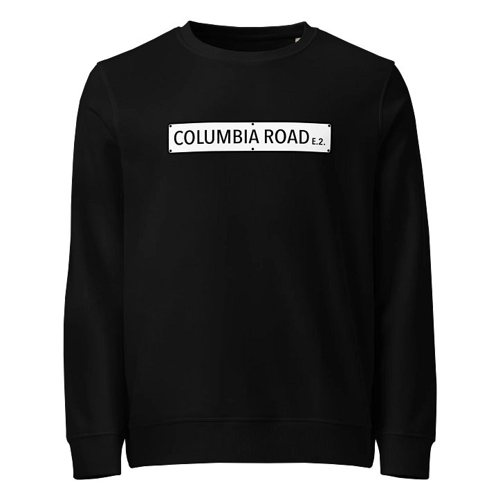 Columbia Road E.2. Unisex Organic Sweatshirt (Black) product image (1)
