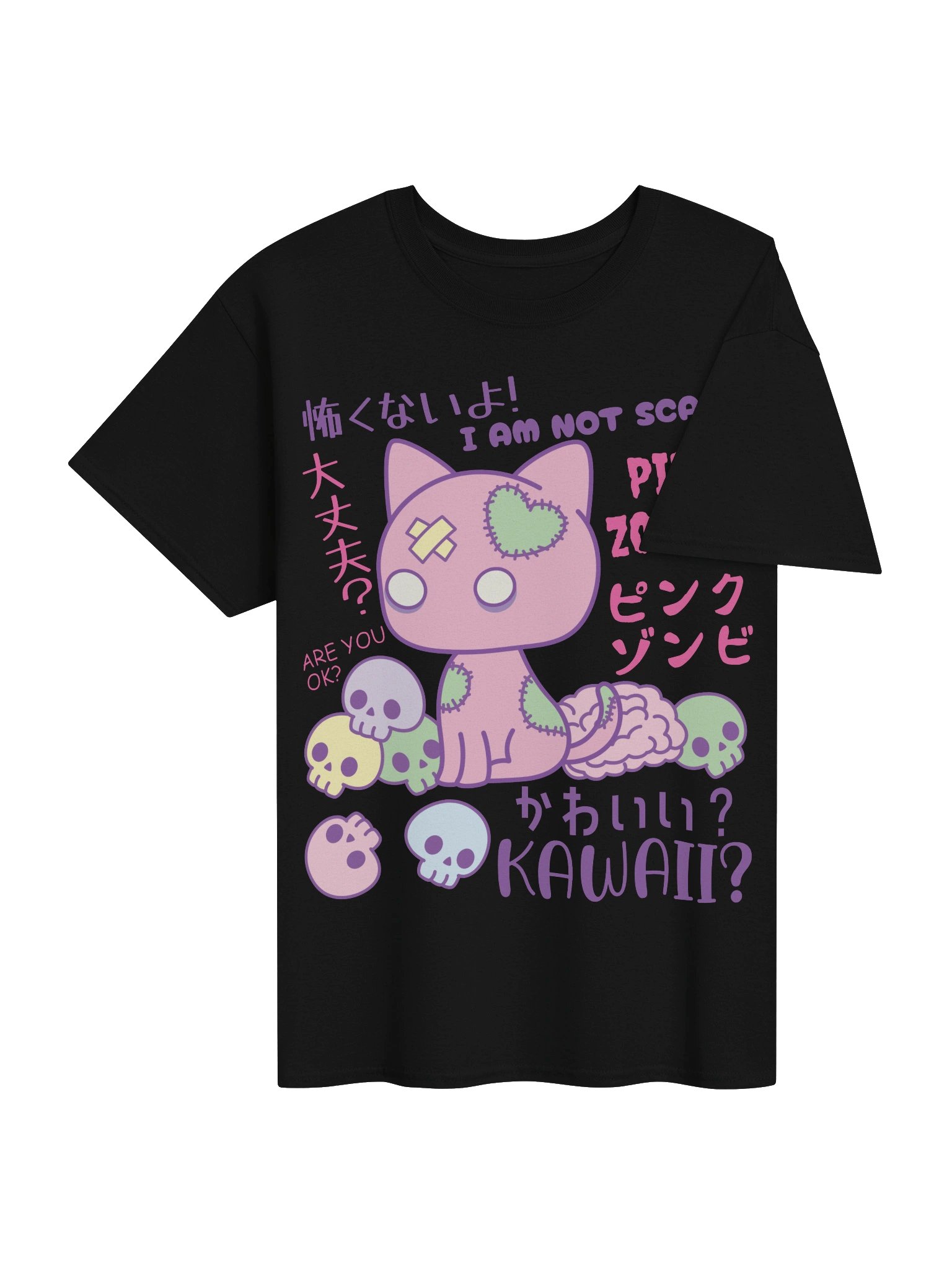 Pink Zombie Cat - Unisex Adult Heavyweight T-shirt product image (3)