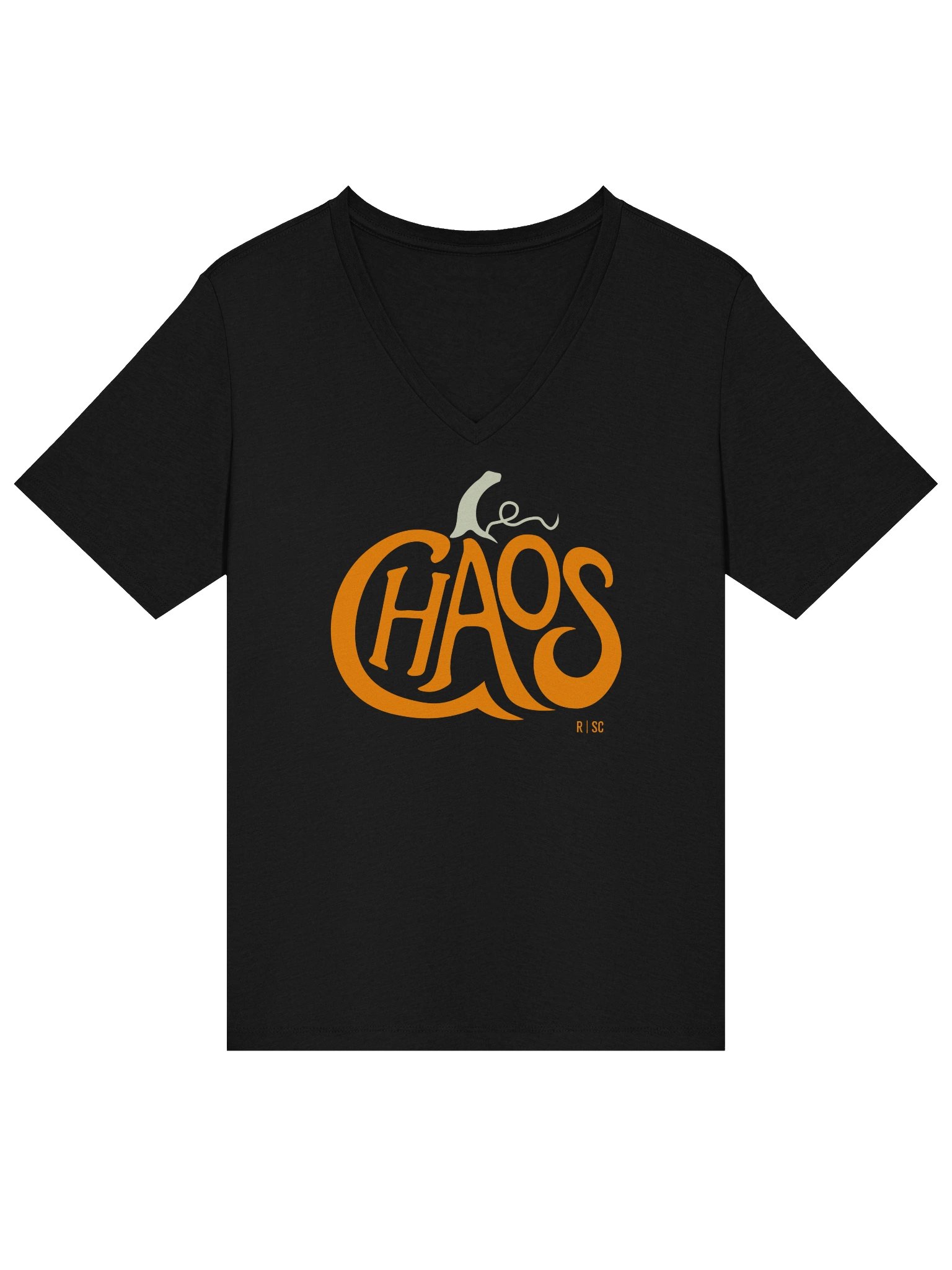 Chaos Pumpkin V-Neck Tshirt product image (1)