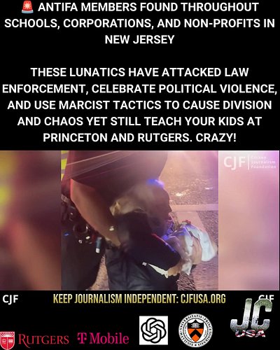 🚨 This is actually INSANE - Members of a NJ Antifa Cell have been found in positions of POWER throughout New Jersey at School...