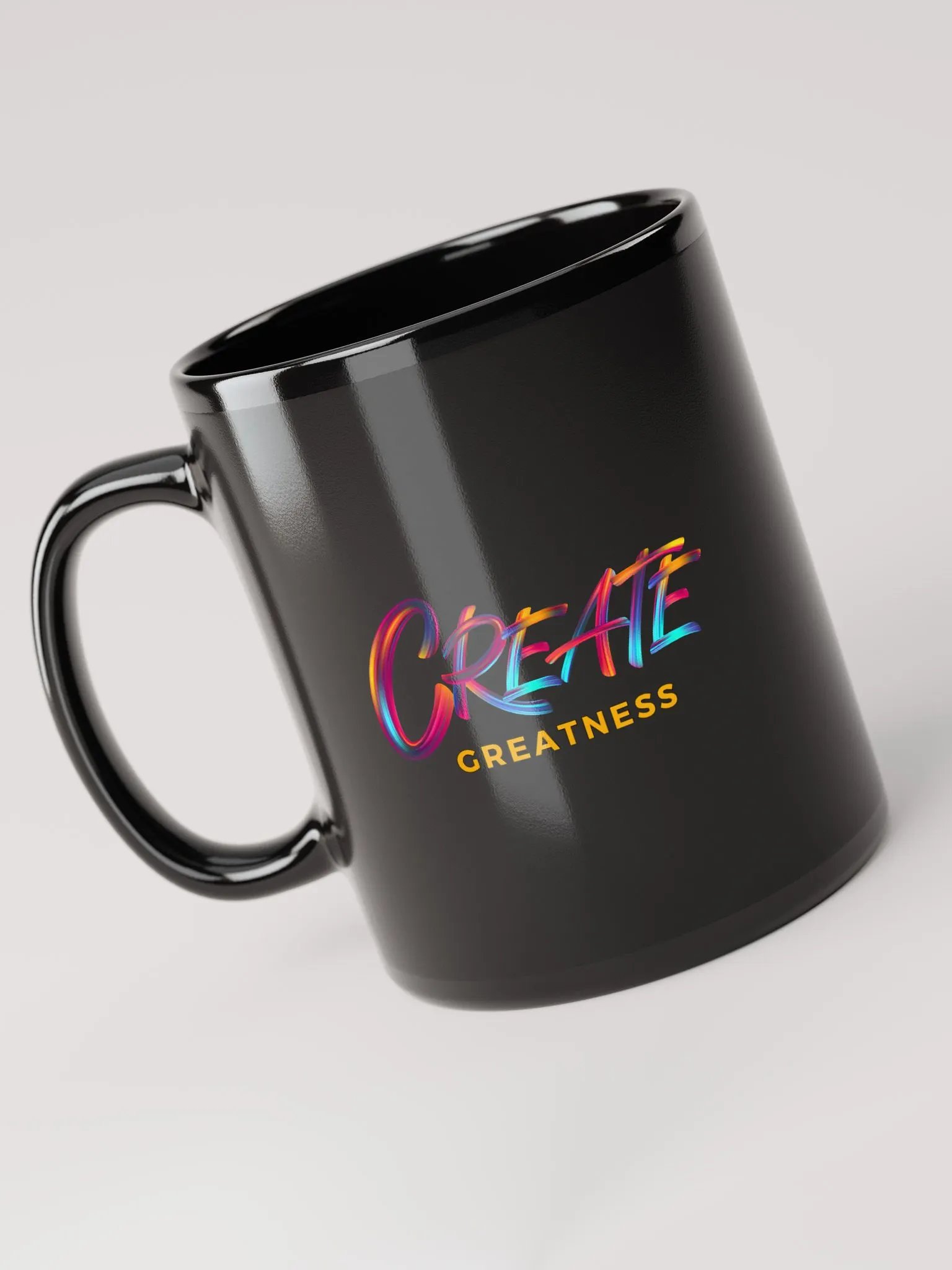 Born to Dance Her Silhouette + Rainbow Create Greatness Glossy Black Mug product image (3)