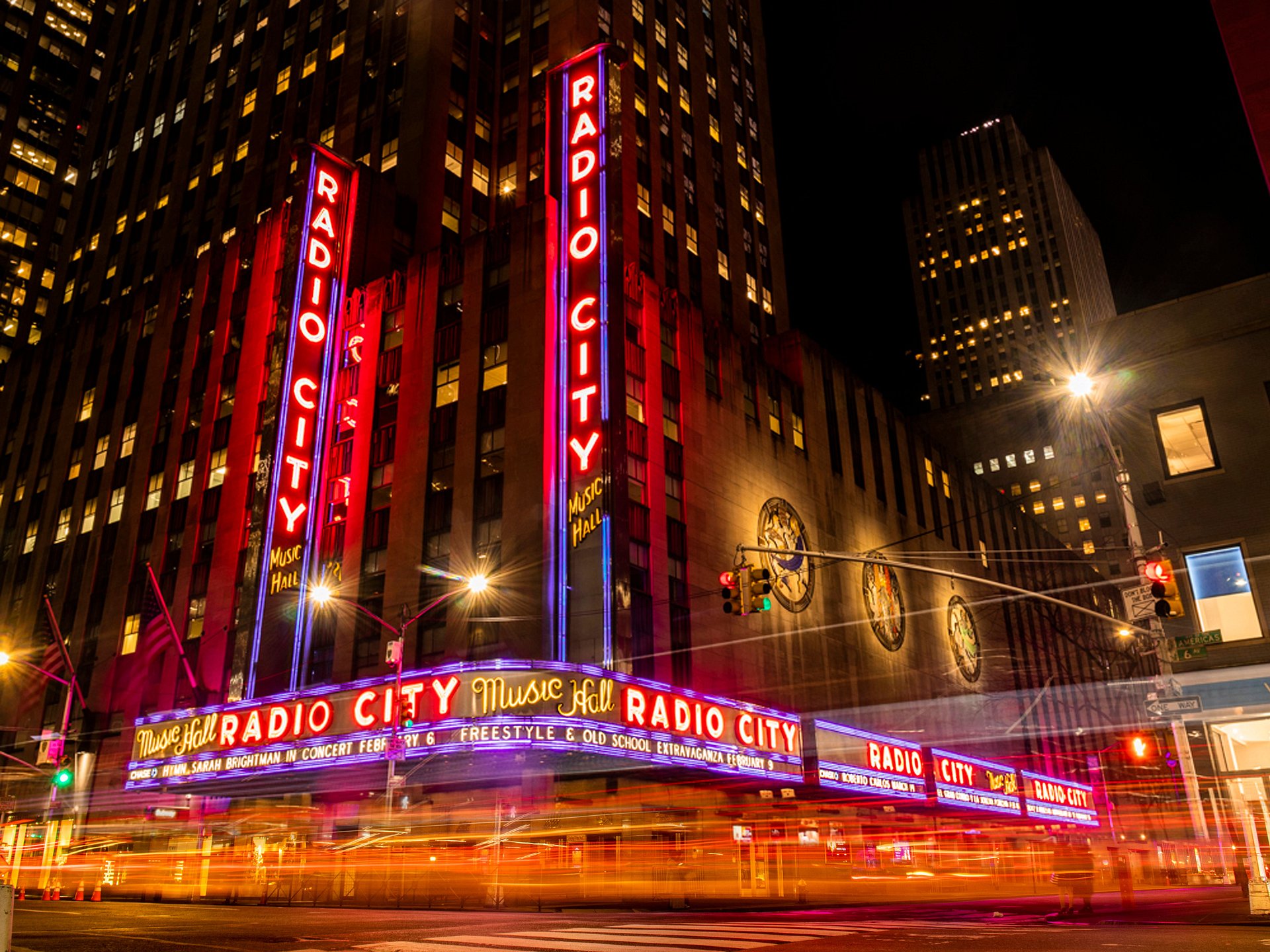 The Radio City Music Hall auditorium filled with people, representing 5,000 YouTube subscribers