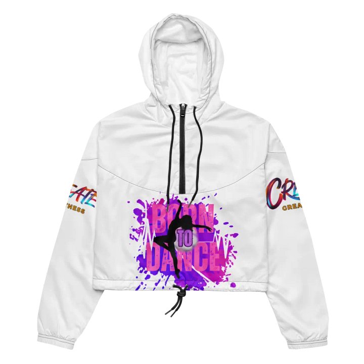 Born to Dance Her Silhouette Dynamic Dance Vibes Cropped Windbreaker product image (2)