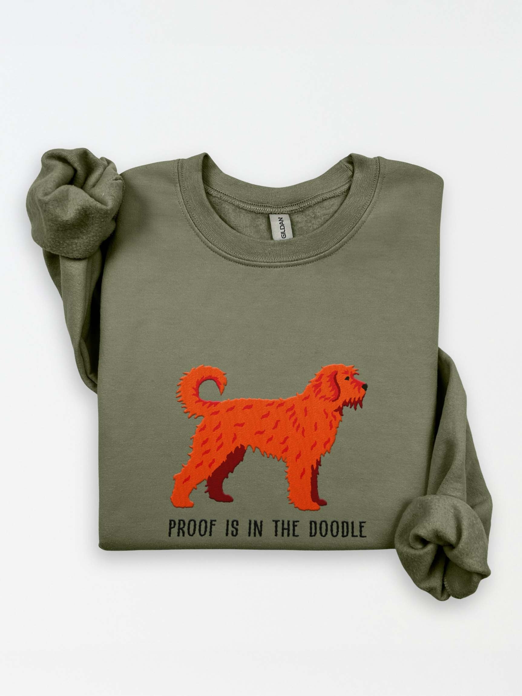 Proof Is in the Doodle Sweatshirt (Embroidered) of a Doodle Dog (Red) product image (1)