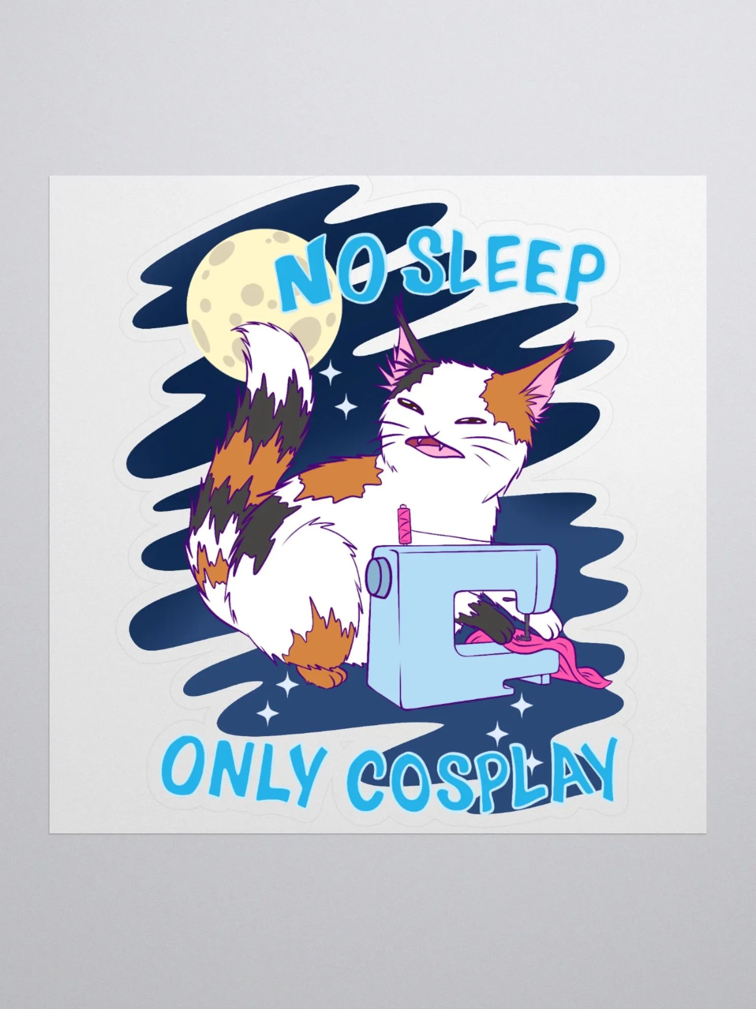 No sleep only cosplay Sticker product image (1)