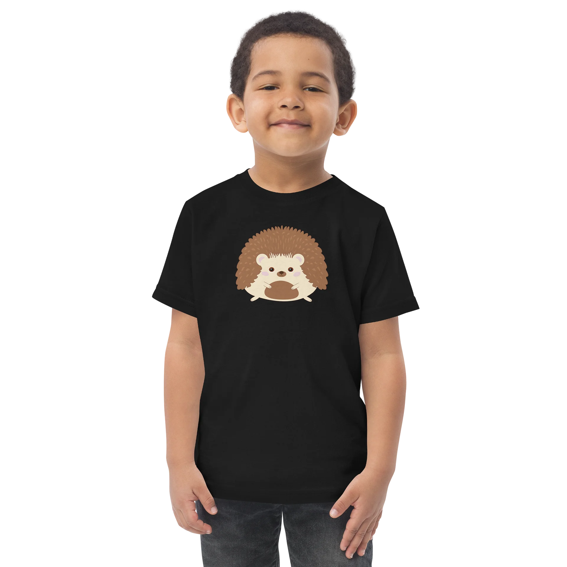 Sitting Woodland Friend Hedgehog Toddler Jersey T-Shirt product image (1)