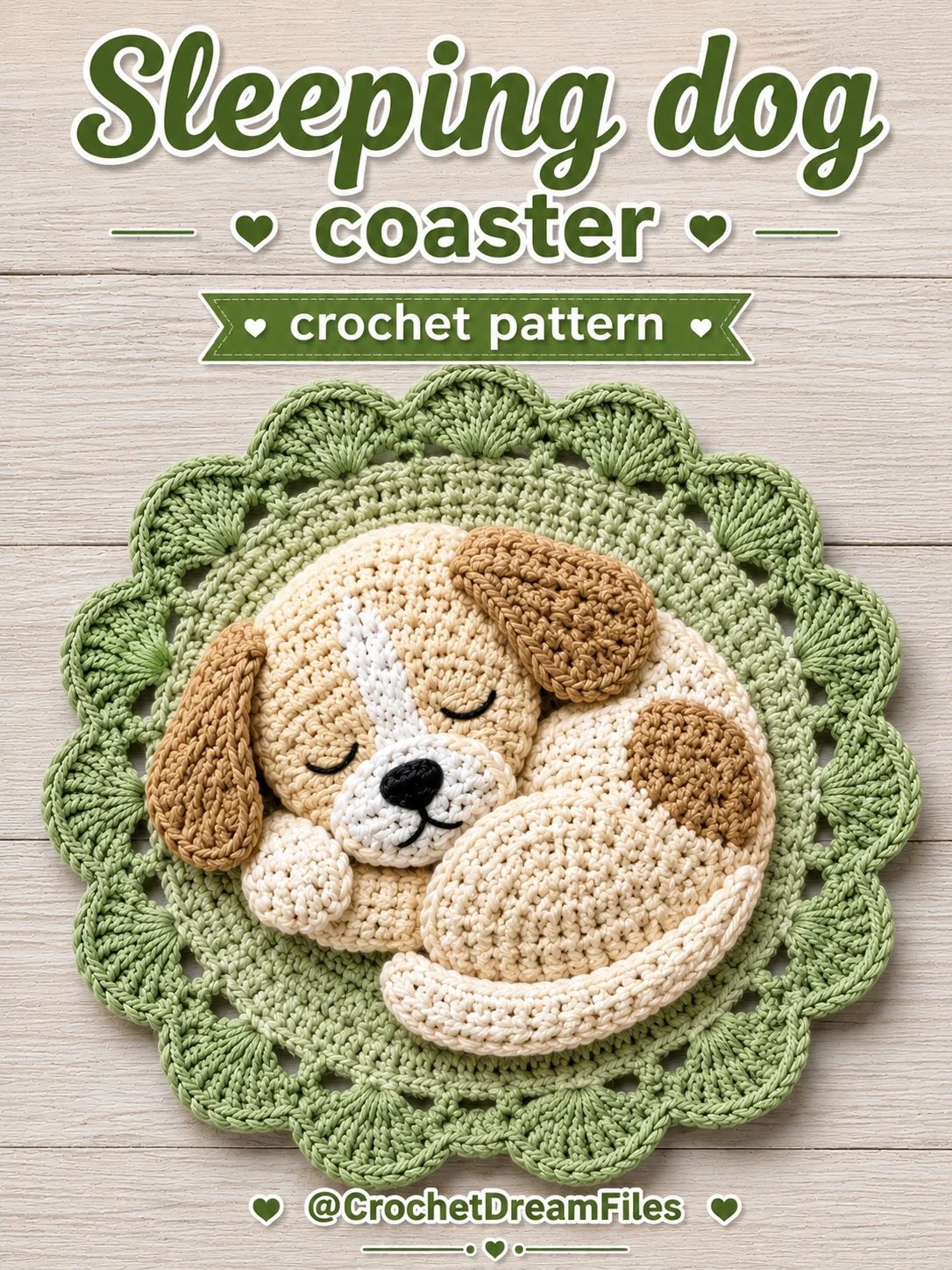 Sleeping Dog Crochet Coaster Pattern product image (3)