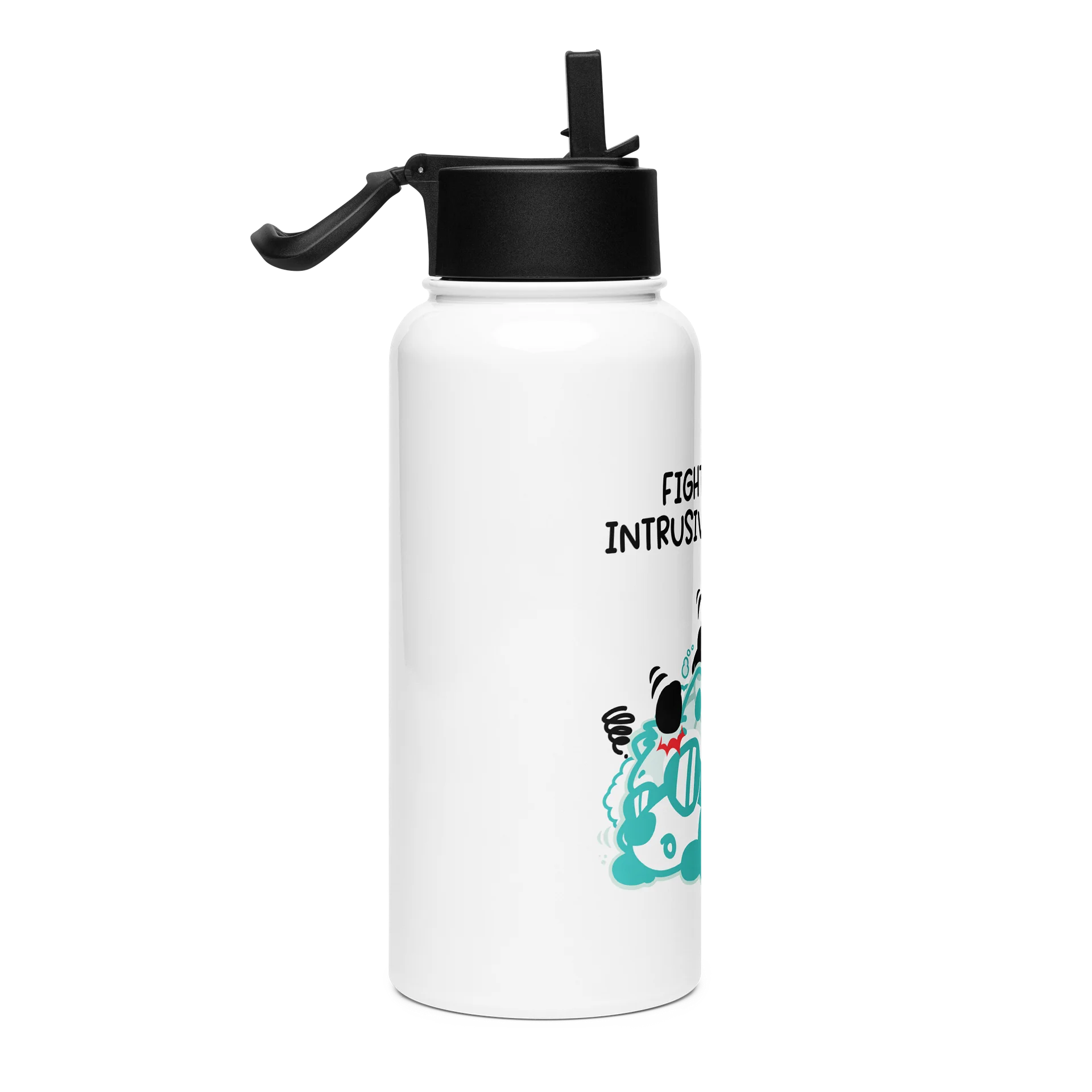 Fighting My Intrusive Thoughts Steel Water Bottle product image (4)