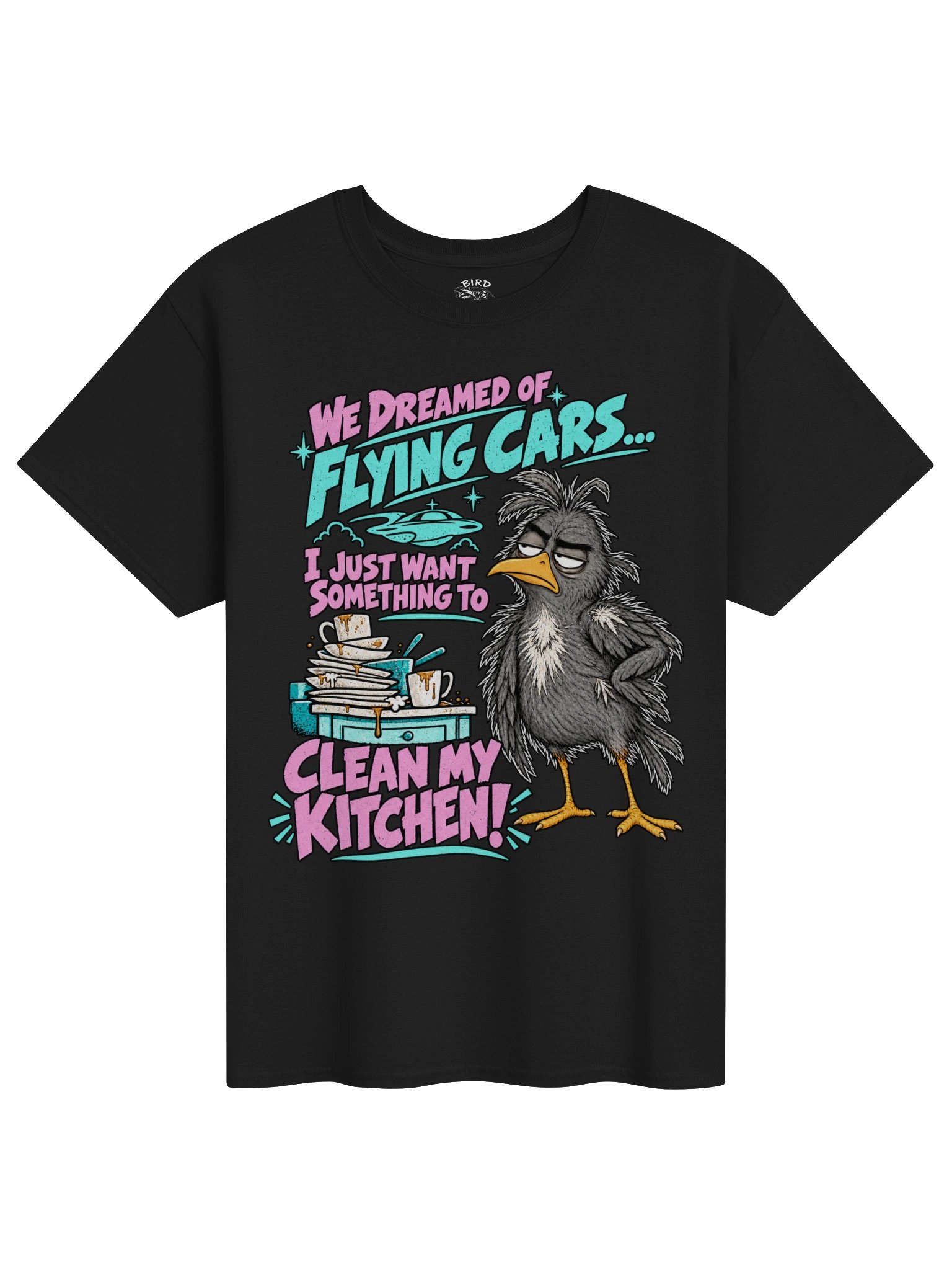 We Dreamed of Flying Cars | Funny Bird T-Shirt | Dark Colours product image (1)