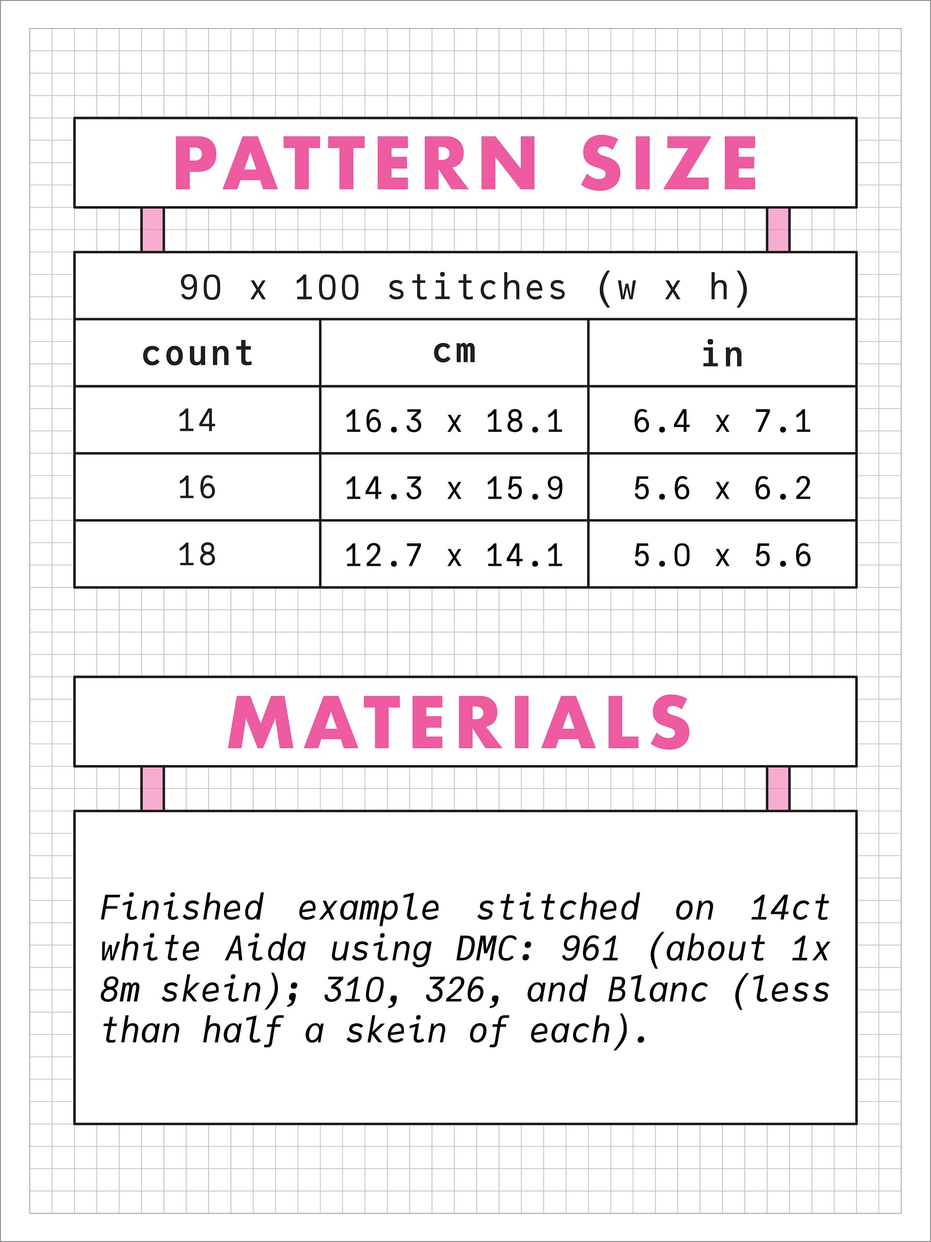 Pink Wednesdays • Blackwork Cross Stitch Pattern • PDF Digital Download product image (3)