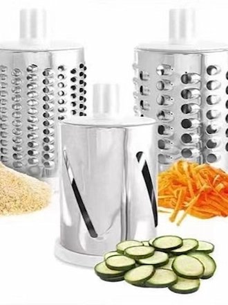 قطاعة ومبشرة الخضار و الفواكه اليدوية الدوارة 3 في 1 | أداة المطبخ للتقطيع والبشر product image (5)