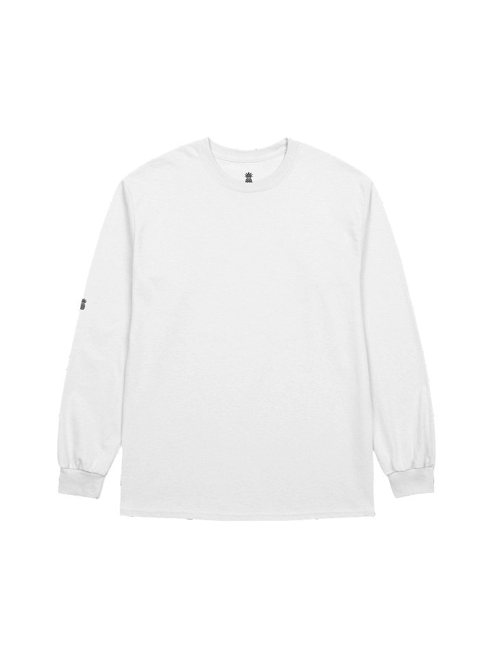 Boxy Fit Lucky Pineapple® Minimalist Long Sleeve Unisex Solid Color T-Shirt (White & Light Colors) product image (1)