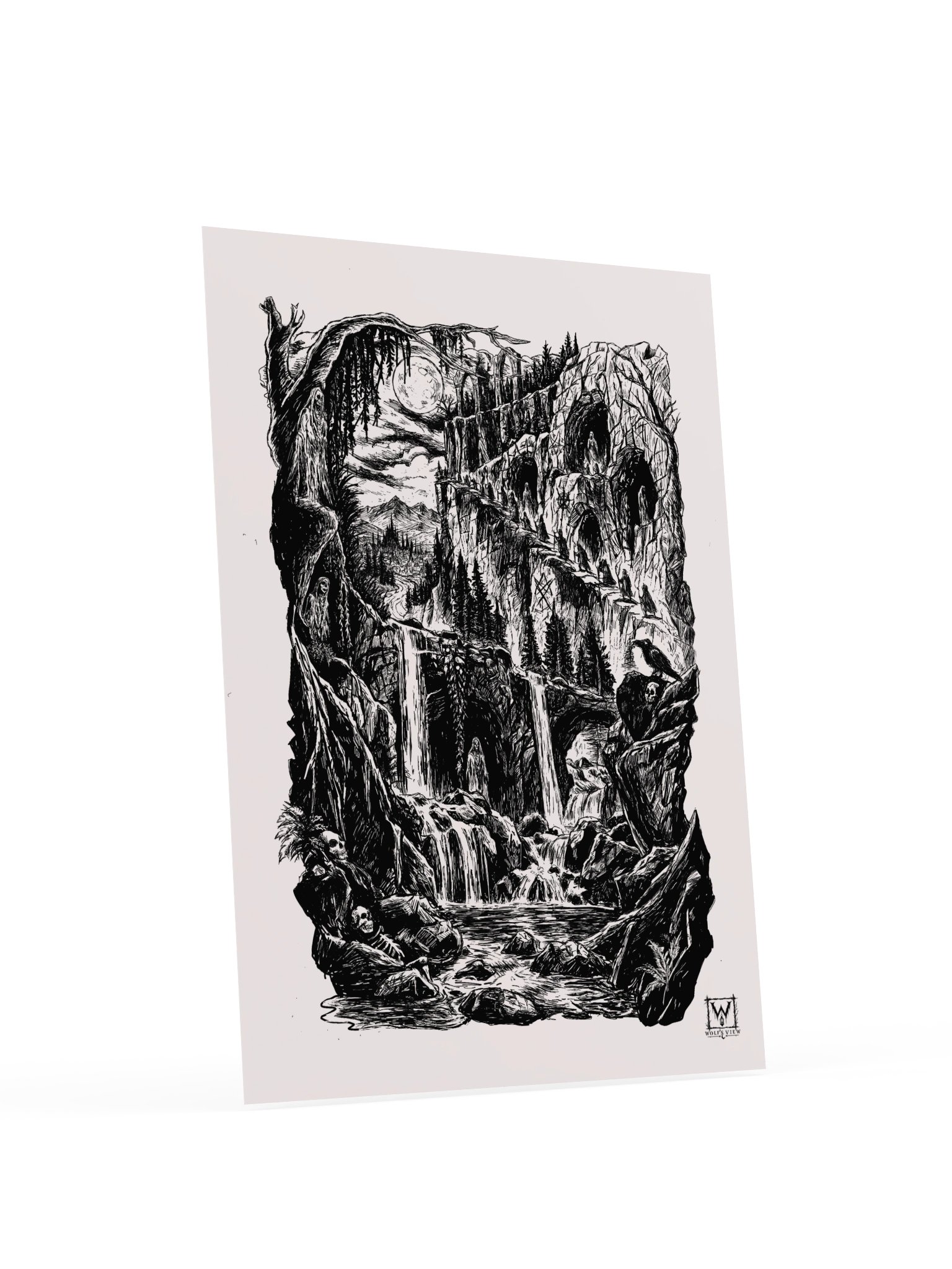 Of Magic, Moons, and Legends — Black and White Print product image (5)