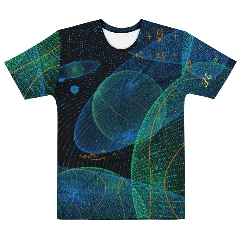 Poinsot's Pixel Spaceship 3 - Physics of the Gyroscope Men's Crew Neck T-Shirt product image (3)
