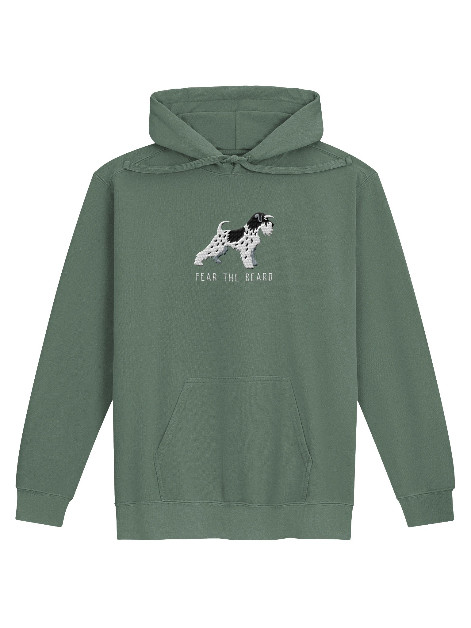 Fear the Beard Premium Hoodie (Embroidered) of a Miniature Schnauzer(Parti Black & White) product image (9)