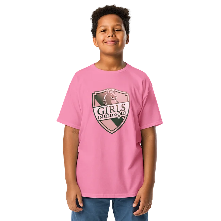 Girls in Old Gold Youth Tee Pink Logo product image (1)