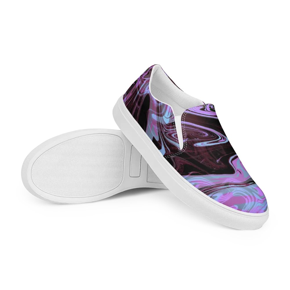 Marbled Dreams Swirl Pattern Womens Slip-On Canvas Shoes product image (12)