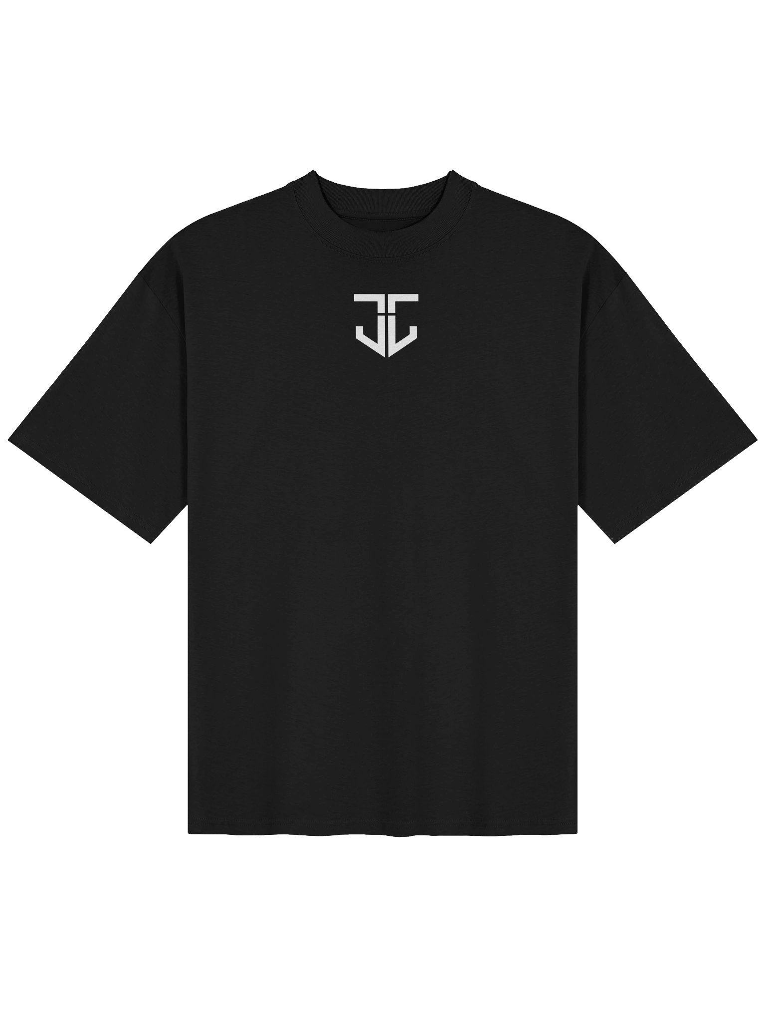 Minimal White Geometric Emblem Oversized Tee product image (1)