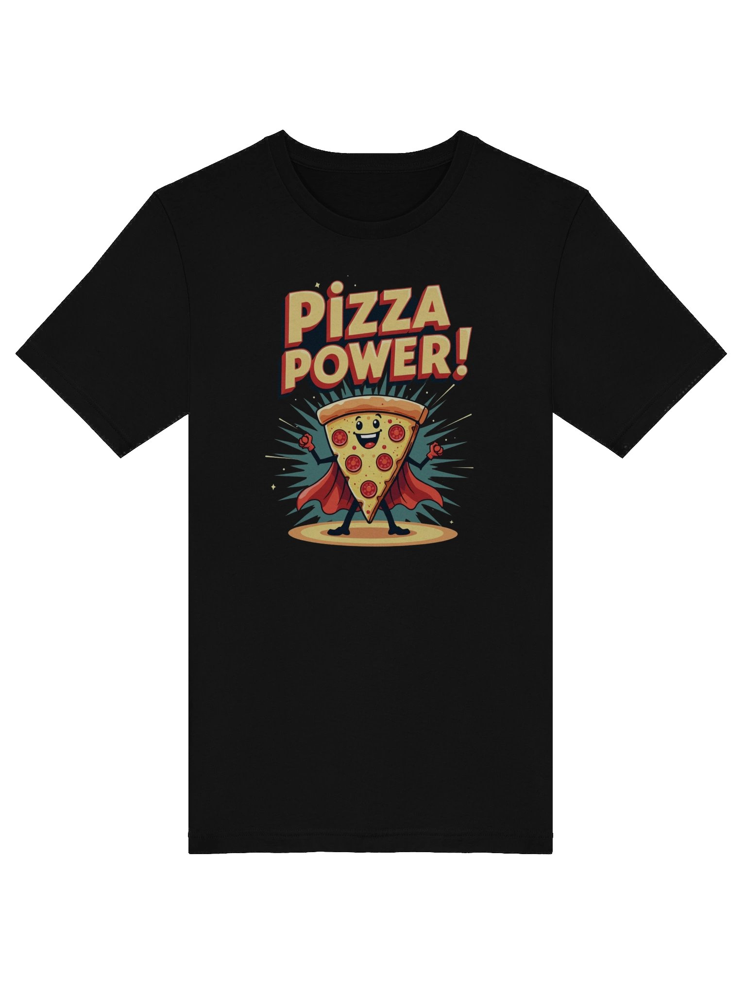 Pizza Power T-Shirt | Funny Superhero Food Tee | Pizza Lover Character Shirt | Comic Style Design product image (5)