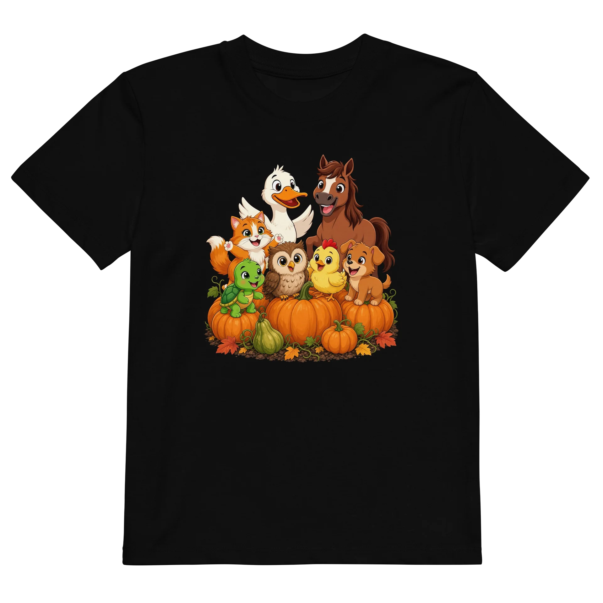 Autumn Animal Pumpkin Parade Kids Tee product image (5)