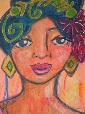 Crazy about these crayons! 😍 #carandache #acrylicpainter #watercolors  #figurative #femalepainter 